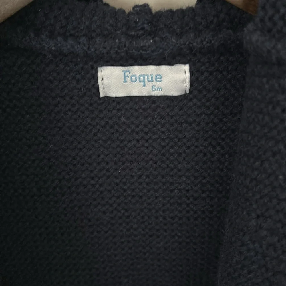 Foque Baby Boy’s Navy Blue Knitted Wool Blend Coat